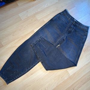 CLOSED Organic Cotton Mom Jeans Tapered Leg Black Gry Vintage Wash Made in Italy